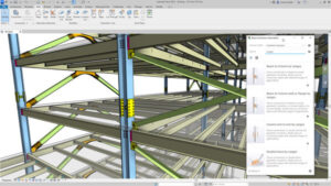 Ossature métallique multi-niveaux modélisée dans Revit Structure